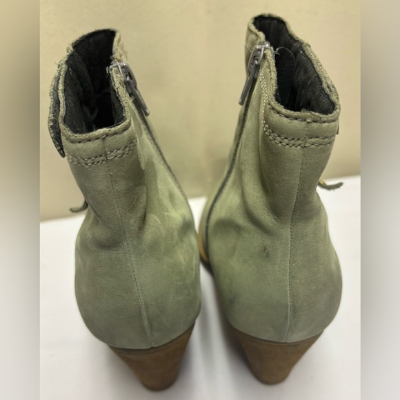 ALDO Green-Gray Leather Zip High Heel Ankle Boots Womens Size 9 - Picture 12 of 15